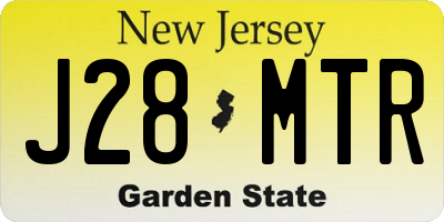 NJ license plate J28MTR