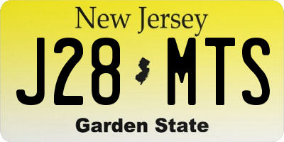 NJ license plate J28MTS