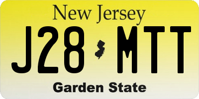 NJ license plate J28MTT