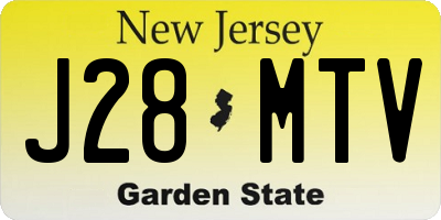 NJ license plate J28MTV