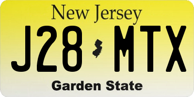 NJ license plate J28MTX