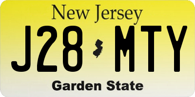 NJ license plate J28MTY