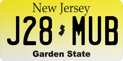 NJ license plate J28MUB