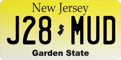 NJ license plate J28MUD