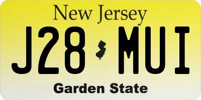 NJ license plate J28MUI