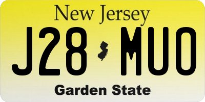 NJ license plate J28MUO