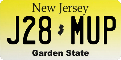 NJ license plate J28MUP