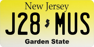 NJ license plate J28MUS