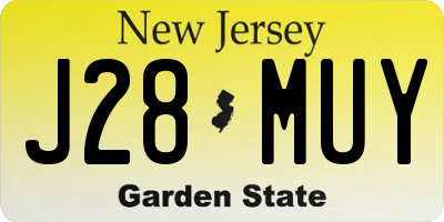 NJ license plate J28MUY