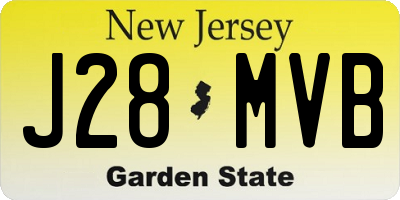 NJ license plate J28MVB
