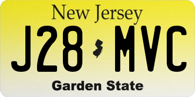 NJ license plate J28MVC