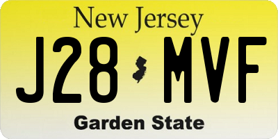 NJ license plate J28MVF