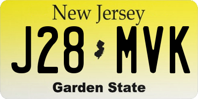 NJ license plate J28MVK