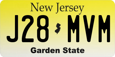 NJ license plate J28MVM