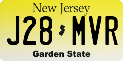 NJ license plate J28MVR