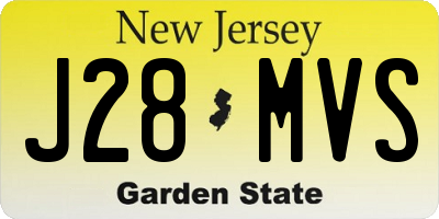 NJ license plate J28MVS