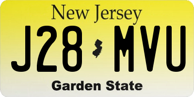 NJ license plate J28MVU