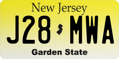 NJ license plate J28MWA