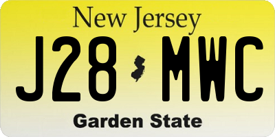 NJ license plate J28MWC