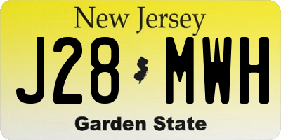NJ license plate J28MWH