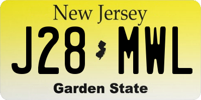 NJ license plate J28MWL