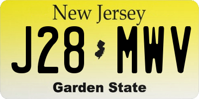 NJ license plate J28MWV