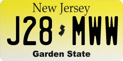 NJ license plate J28MWW