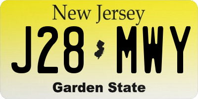 NJ license plate J28MWY
