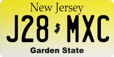 NJ license plate J28MXC