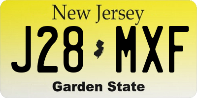 NJ license plate J28MXF