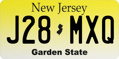 NJ license plate J28MXQ