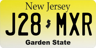 NJ license plate J28MXR