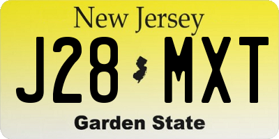NJ license plate J28MXT
