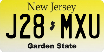 NJ license plate J28MXU