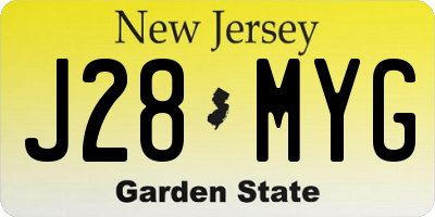 NJ license plate J28MYG