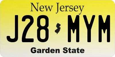 NJ license plate J28MYM