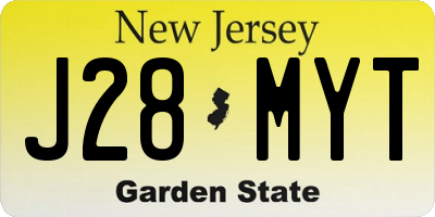 NJ license plate J28MYT