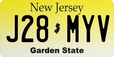 NJ license plate J28MYV