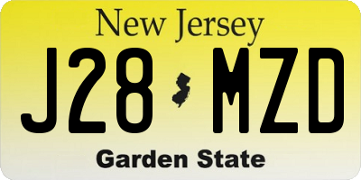 NJ license plate J28MZD