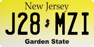 NJ license plate J28MZI