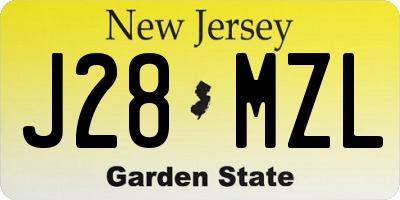 NJ license plate J28MZL