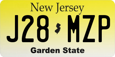 NJ license plate J28MZP