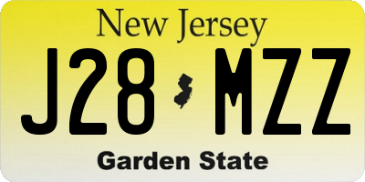NJ license plate J28MZZ