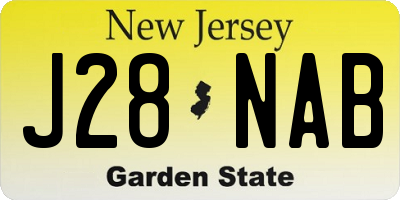 NJ license plate J28NAB