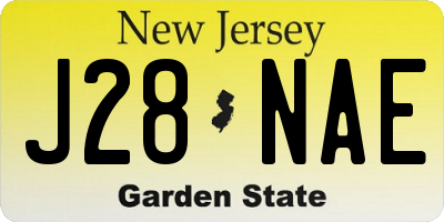 NJ license plate J28NAE
