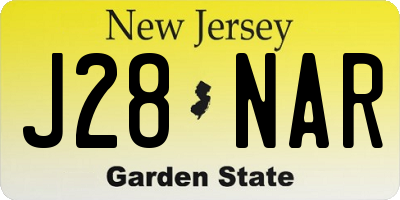 NJ license plate J28NAR