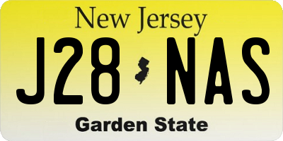 NJ license plate J28NAS