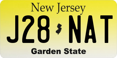 NJ license plate J28NAT