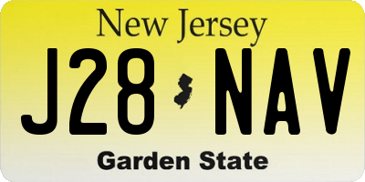 NJ license plate J28NAV