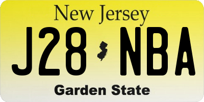 NJ license plate J28NBA